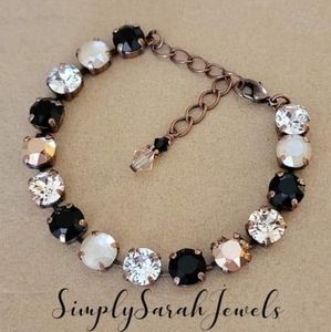 Austrian Crystal Bracelet in Antique Copper